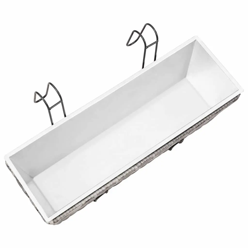 Railing Planters for Balcony Gardening 50cm Grey 2 Piece