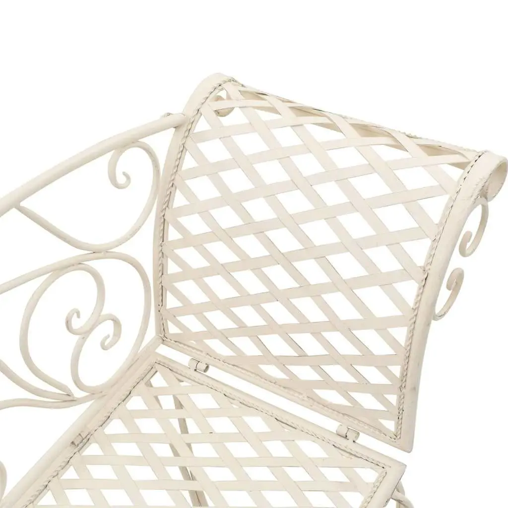 Garden Chaise Lounge Outdoor Lounger 128cm Metal Frame White