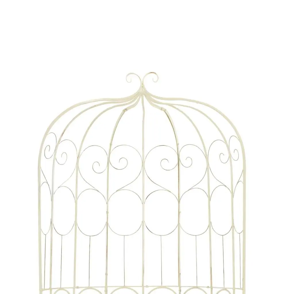 Outdoor Garden Bench Antique Style Wrought Iron 95cm White Patio Seating