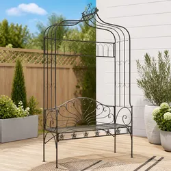 Quality Antique Brown Iron Garden Bench for Your Home