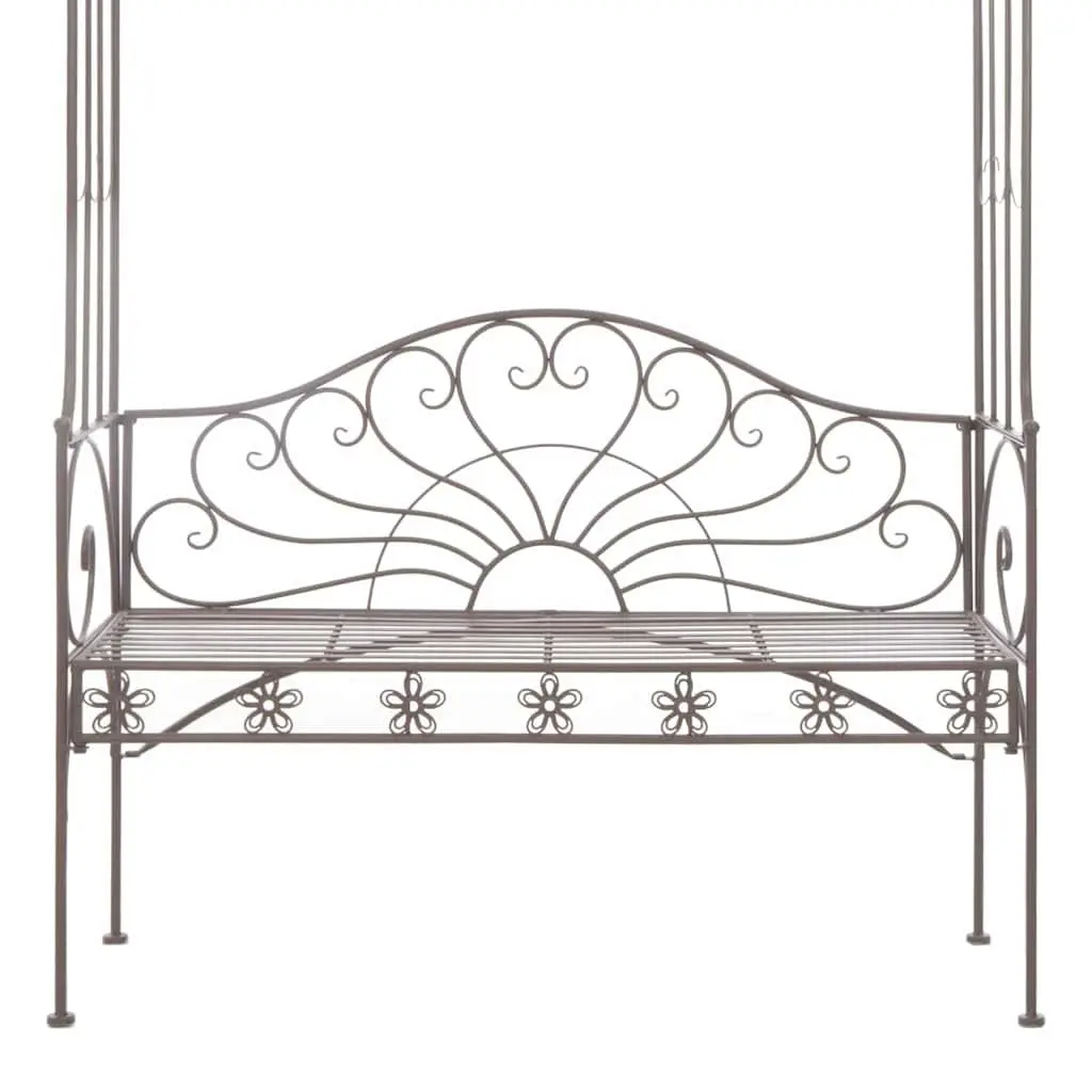 Garden Bench Outdoor Seating 122cm Antique Brown Wrought Iron