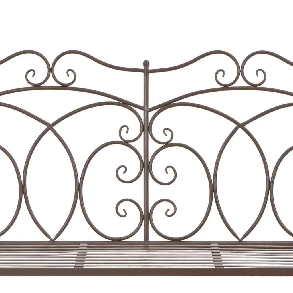 Outdoor Garden Bench Antique Style 104cm Iron Brown