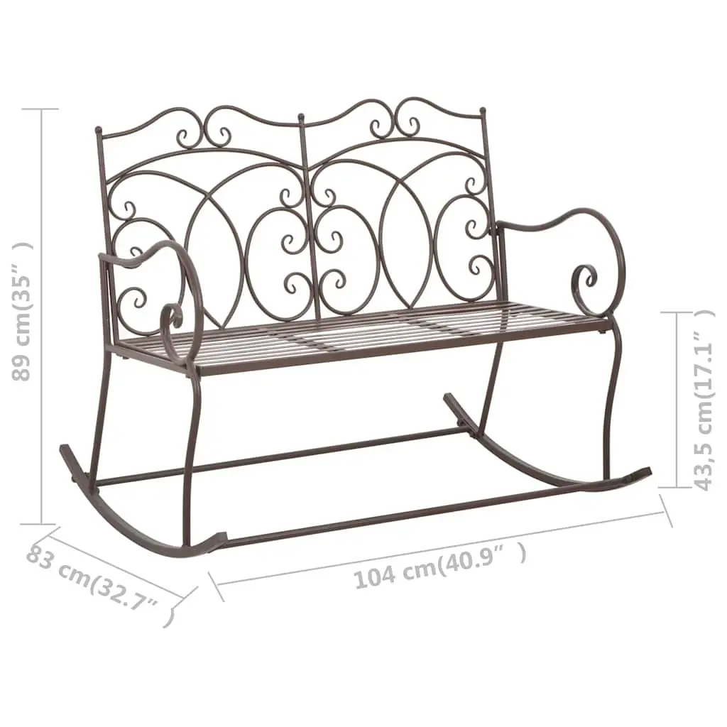 Outdoor Garden Bench Antique Style 104cm Iron Brown