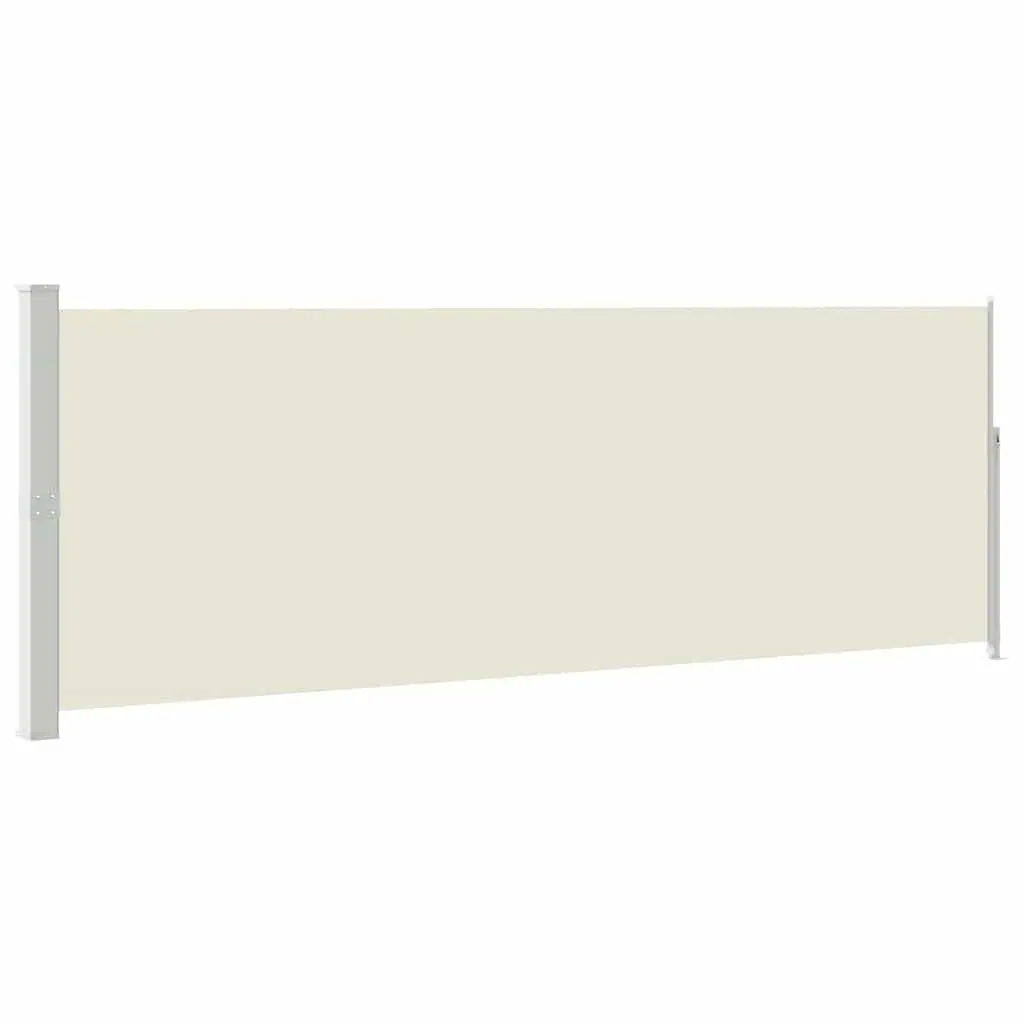 Retractable Side Awning Shade 160 x 500 cm Cream Outdoor Garden Patio Privacy Screen
