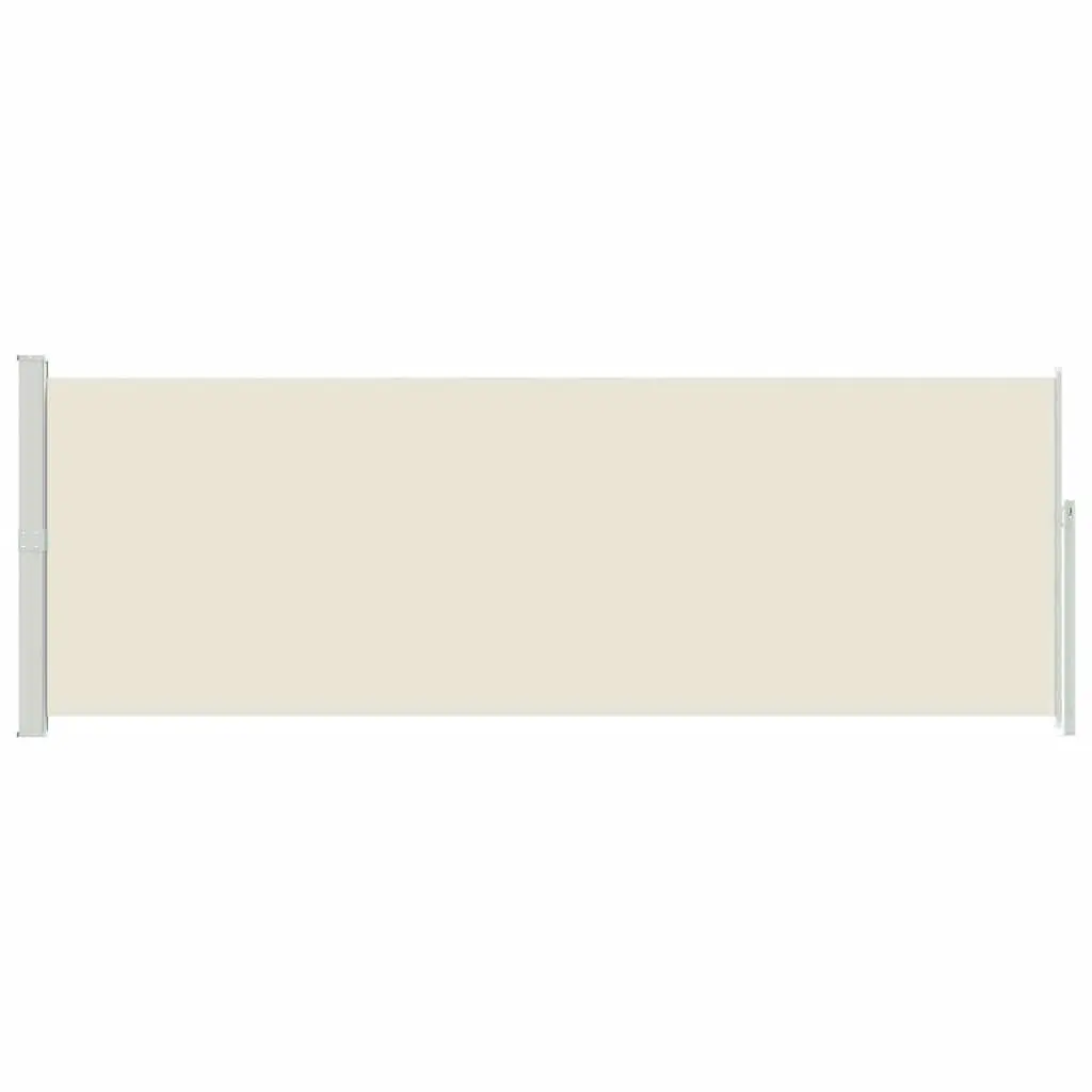 Retractable Side Awning Shade 160 x 500 cm Cream Outdoor Garden Patio Privacy Screen