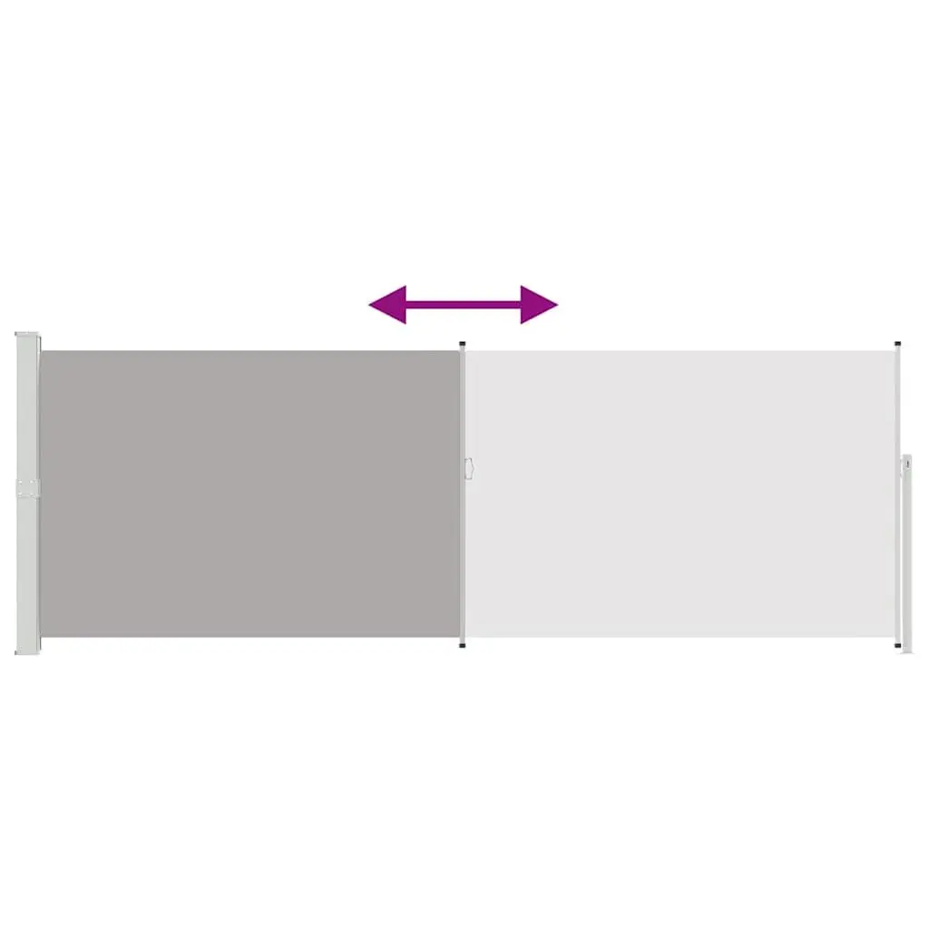 Retractable Side Awning Outdoor Sunshade 160x500cm Grey