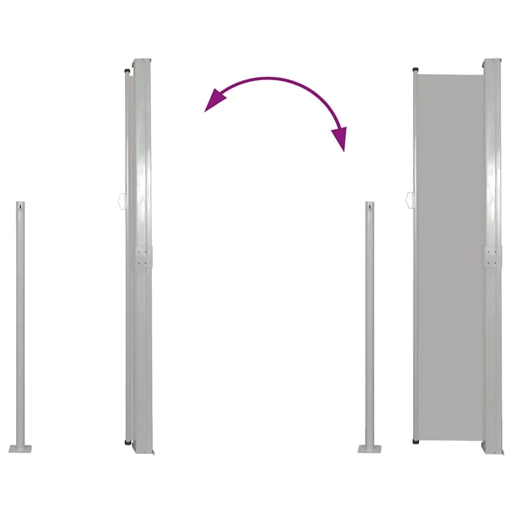 Retractable Side Awning Outdoor Sunshade 160x500cm Grey