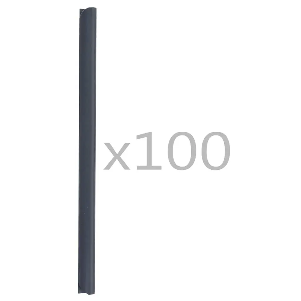 PVC Fence Strip Mounting Clips Anthracite 100 Pieces Durable Outdoor Fasteners