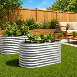 Reliable Raised Garden Bed 160x80x81 cm Silver Colour