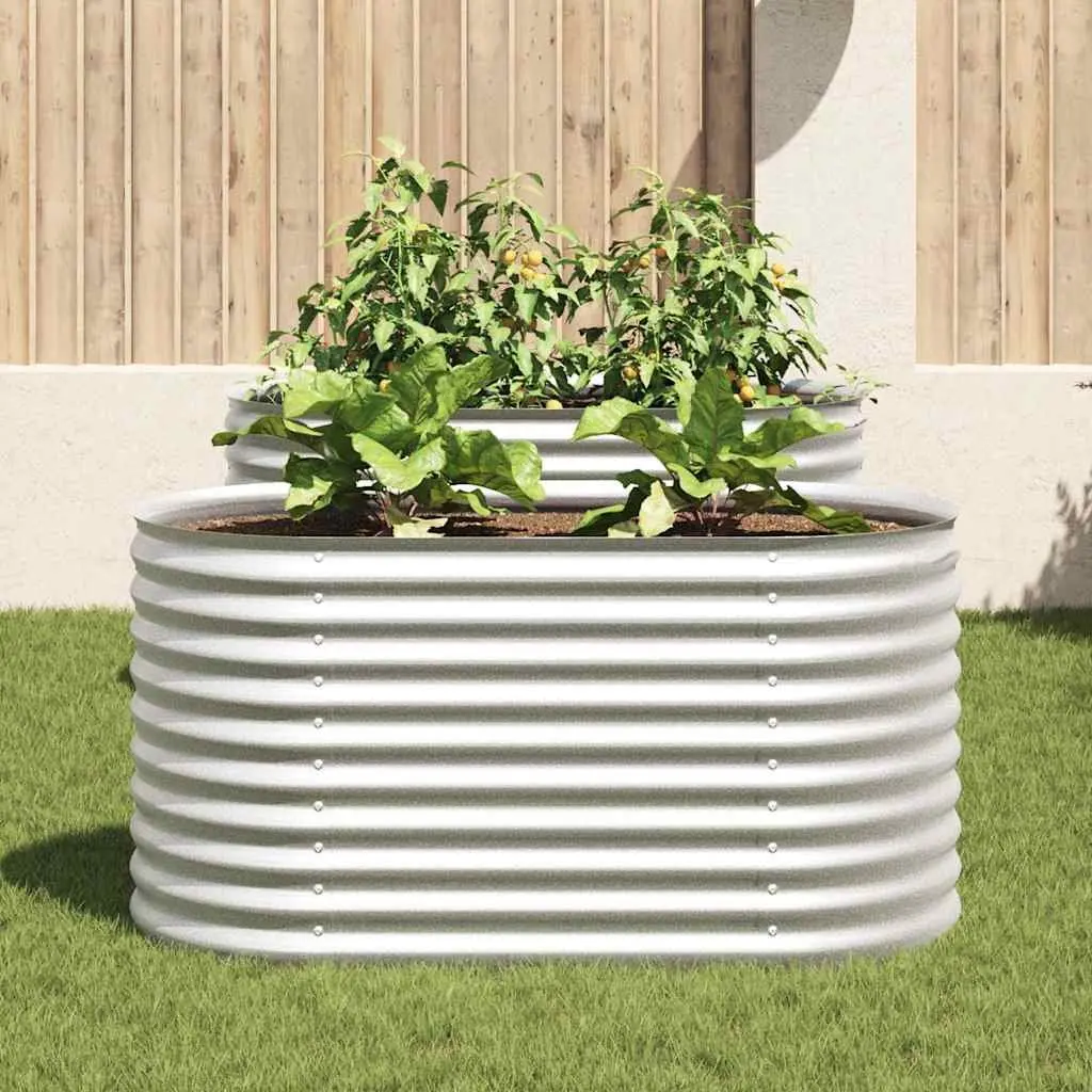 Raised Garden Bed Galvanised Steel Outdoor Planter Box 160x80x81 cm Silver