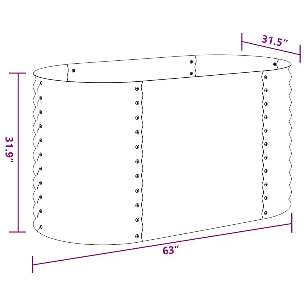 Raised Garden Bed Galvanised Steel Outdoor Planter Box 160x80x81 cm Silver