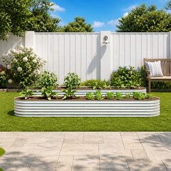 Reliable Galvanised Steel Raised Bed Planter 400x80x44 cm