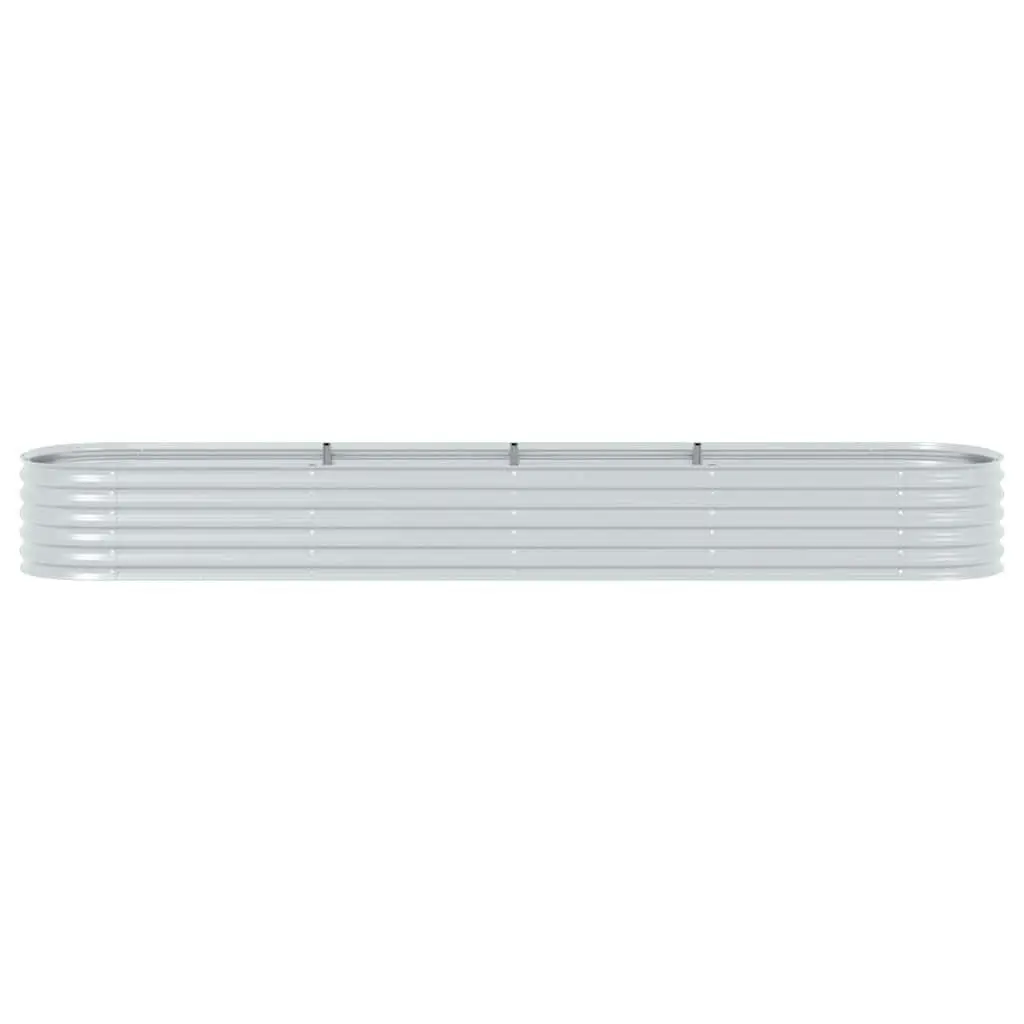 Garden Raised Bed Planter Outdoor 400x80x44 cm Galvanised Steel Silver