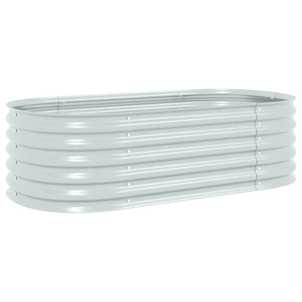 Garden Raised Bed Outdoor Planter 160x80x44 cm Galvanised Steel Silver