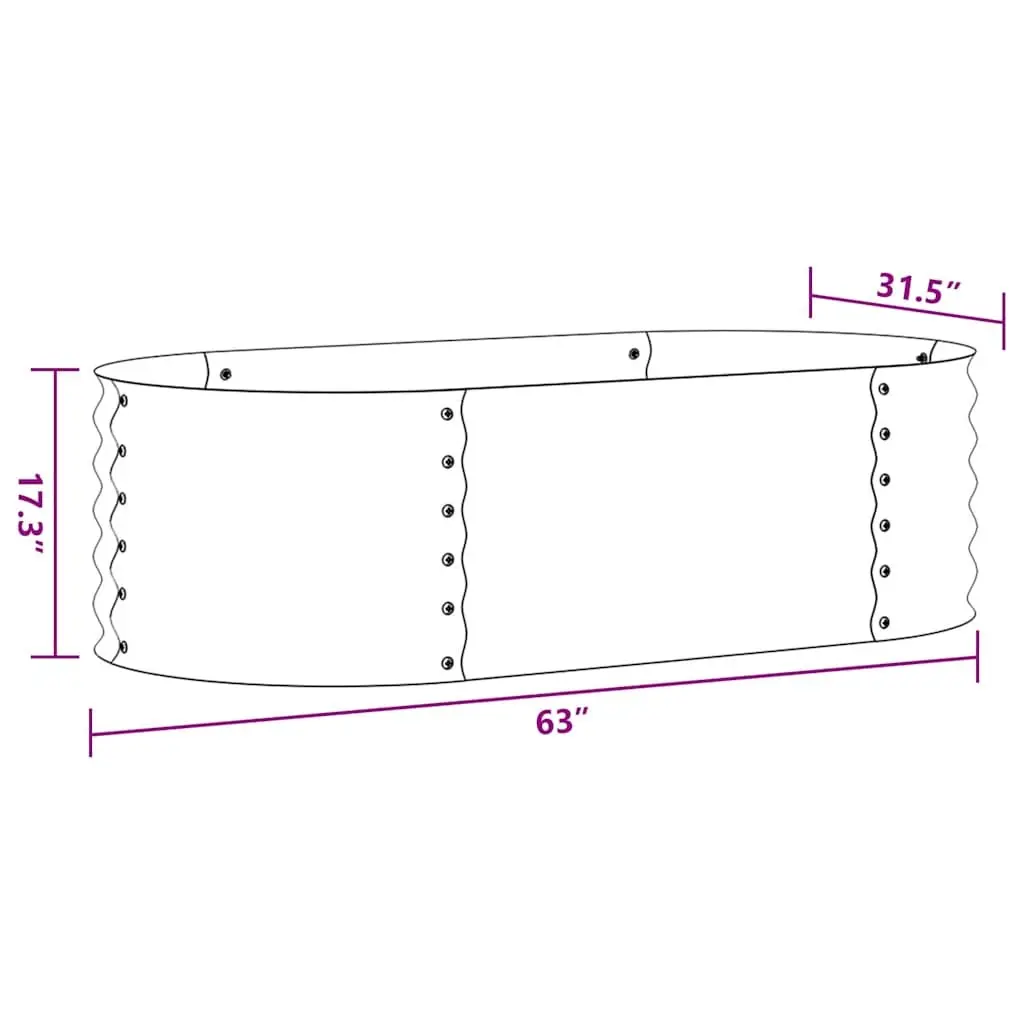 Garden Raised Bed Outdoor Planter 160x80x44 cm Galvanised Steel Silver