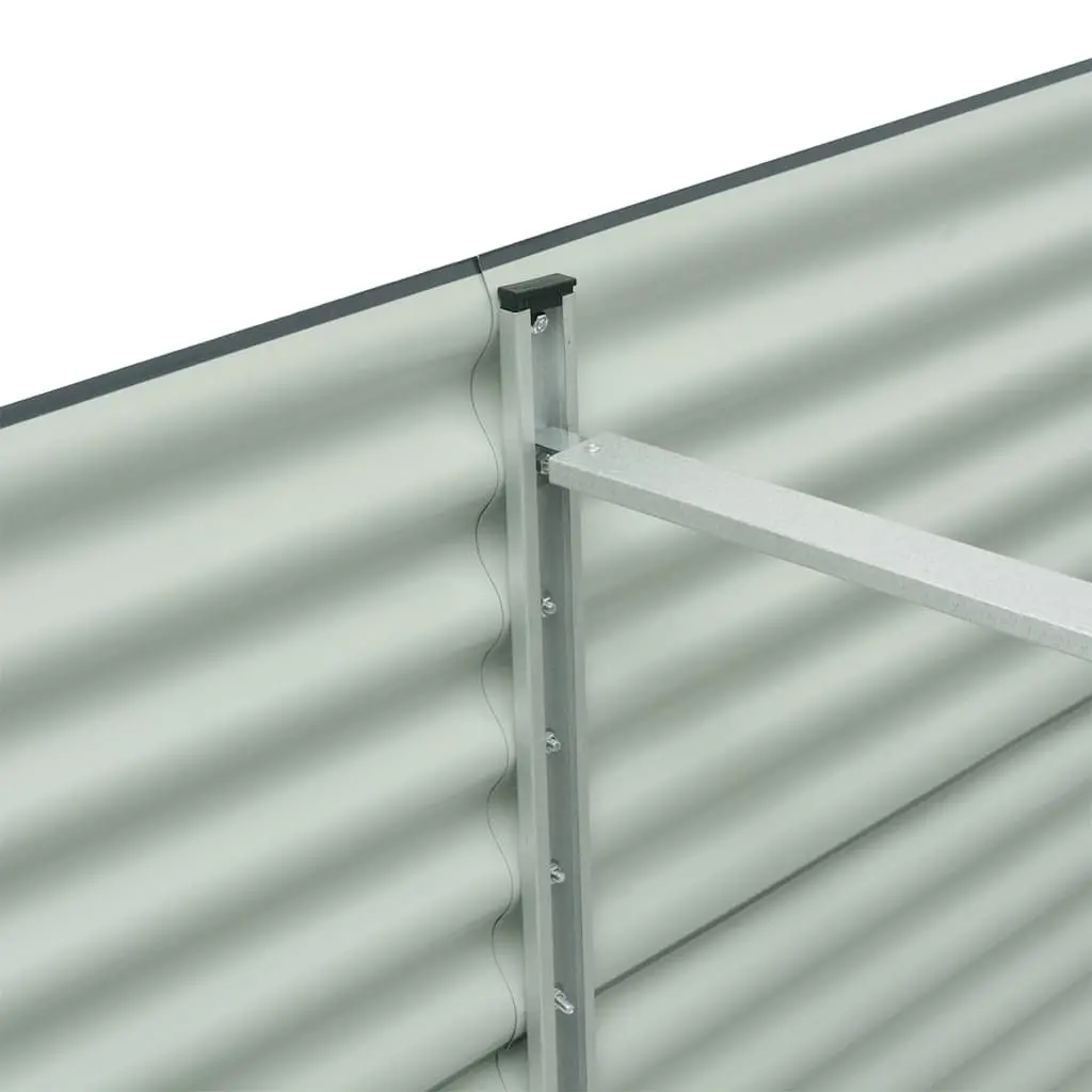 Garden Raised Bed Outdoor Planter 400x80x81 cm Galvanised Steel Grey