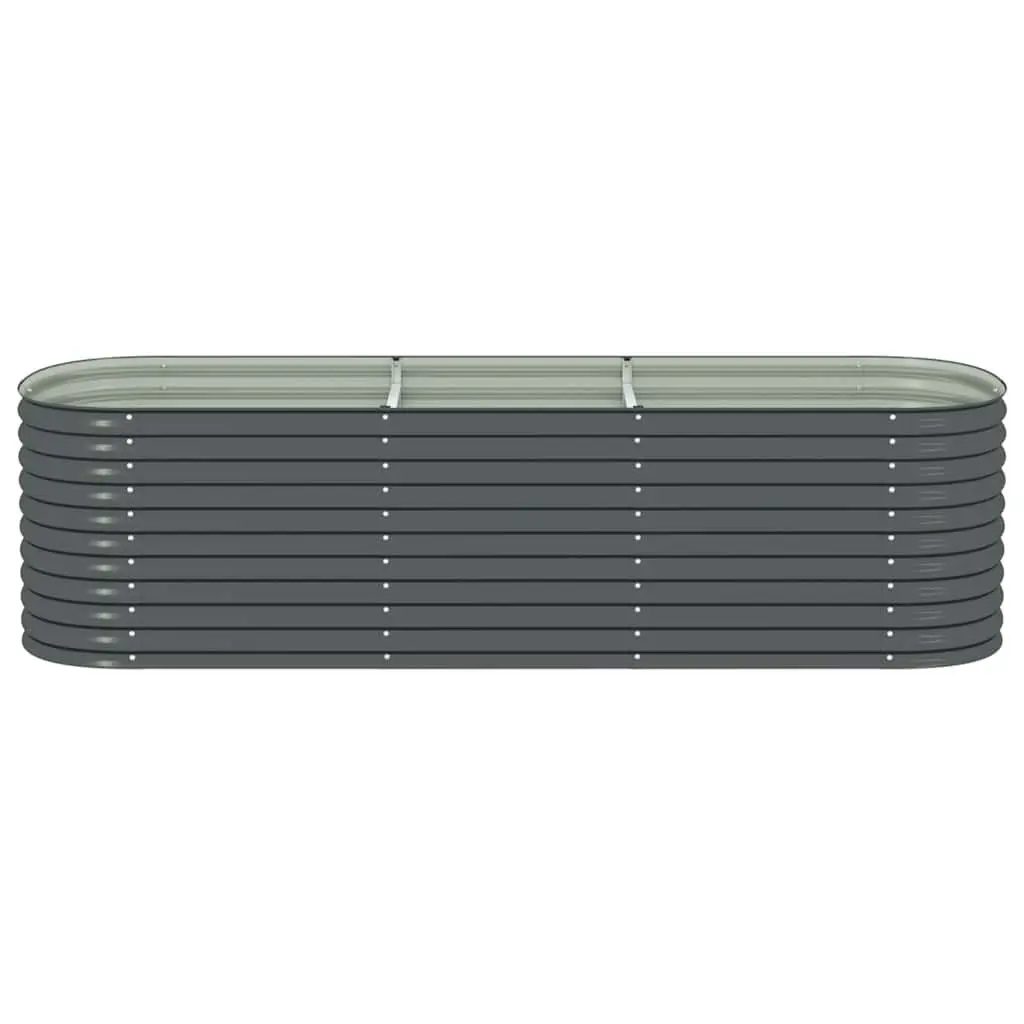 Galvanised Steel Garden Raised Bed 320x80x81 cm Outdoor Planter Box Grey
