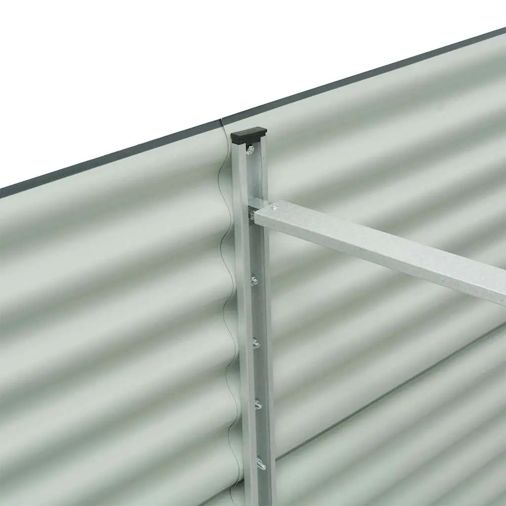 Galvanised Steel Garden Raised Bed 320x80x81 cm Outdoor Planter Box Grey