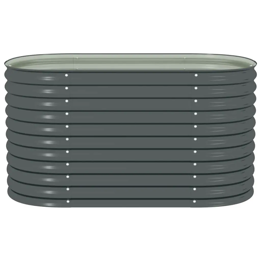Garden Raised Bed Grey Galvanised Steel Planter 160x80x81 cm Outdoor Balcony