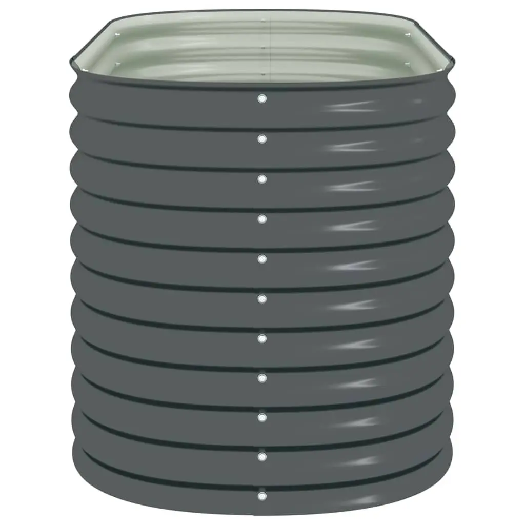 Garden Raised Bed Grey Galvanised Steel Planter 160x80x81 cm Outdoor Balcony