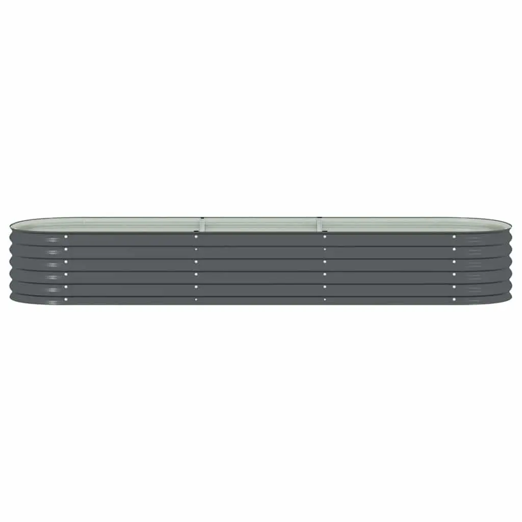 Galvanised Steel Garden Raised Bed Outdoor Planter 320x80x44 cm Grey