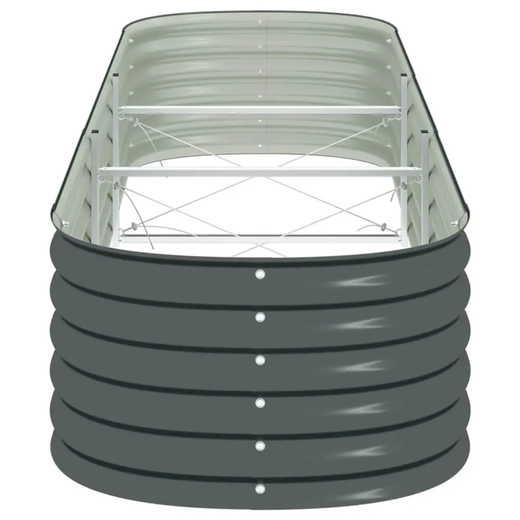 Galvanised Steel Garden Raised Bed Outdoor Planter 320x80x44 cm Grey
