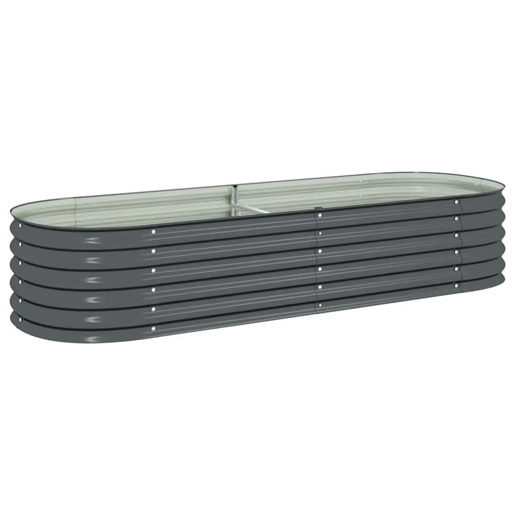 Galvanised Steel Planter Box Outdoor Garden Bed 240cm x 80cm x 44cm Grey