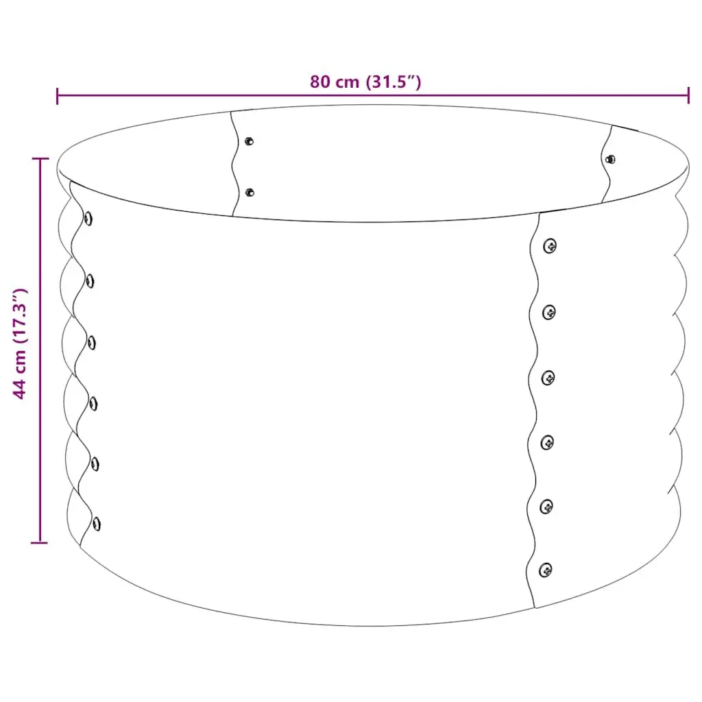 Raised Garden Bed Grey 80x80x44cm Galvanised Steel Planter for Outdoor Vegetables Herbs Flowers and Plants