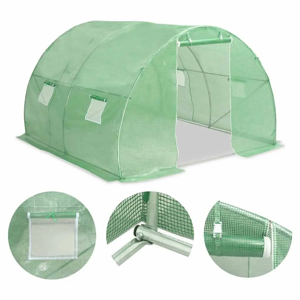 Greenhouse 9m² Garden Plant House 300x300x200cm Green Galvanised Steel Frame Mesh