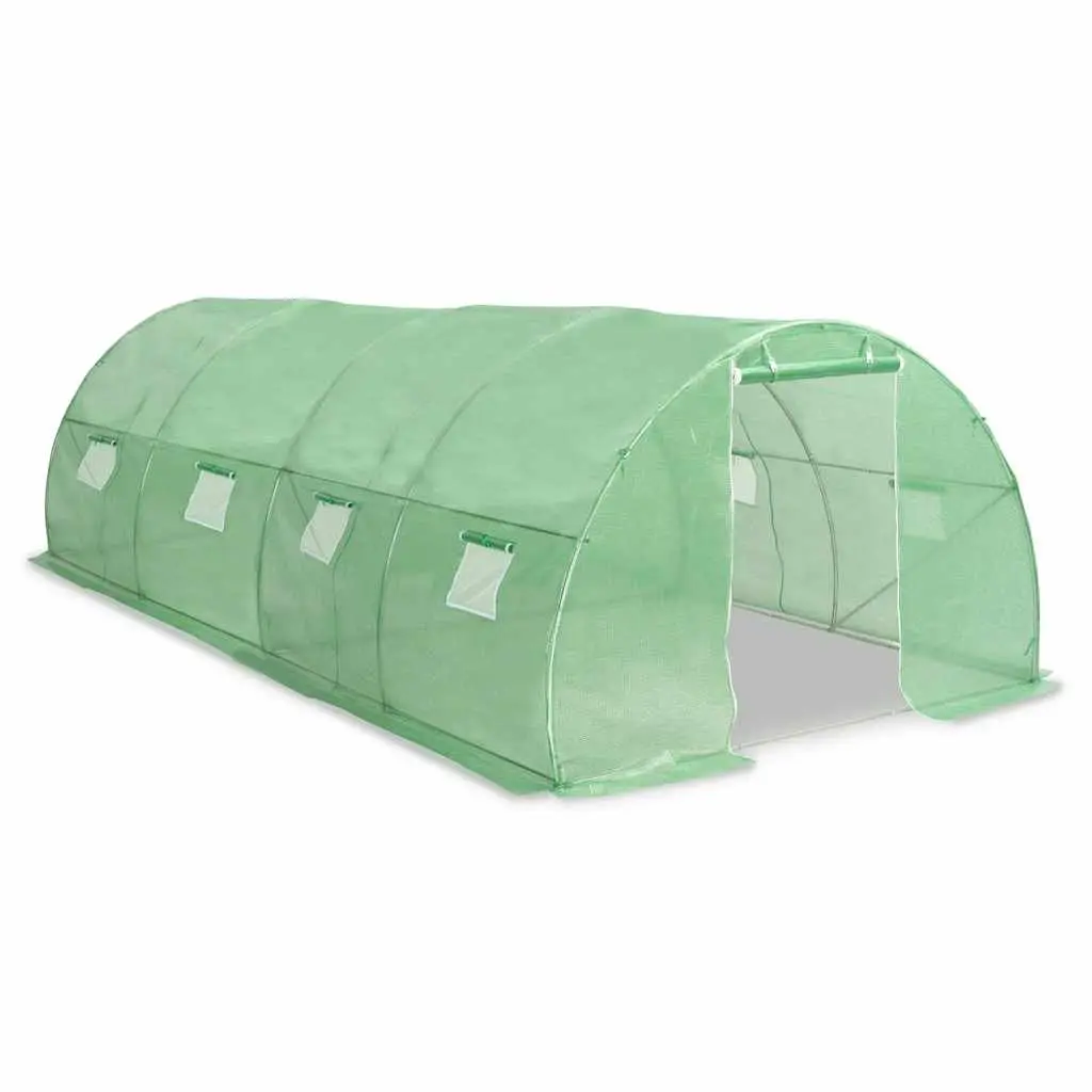 Greenhouse 18 m² Garden Plant House 600x300x200 cm Green with Ventilation Windows and Door