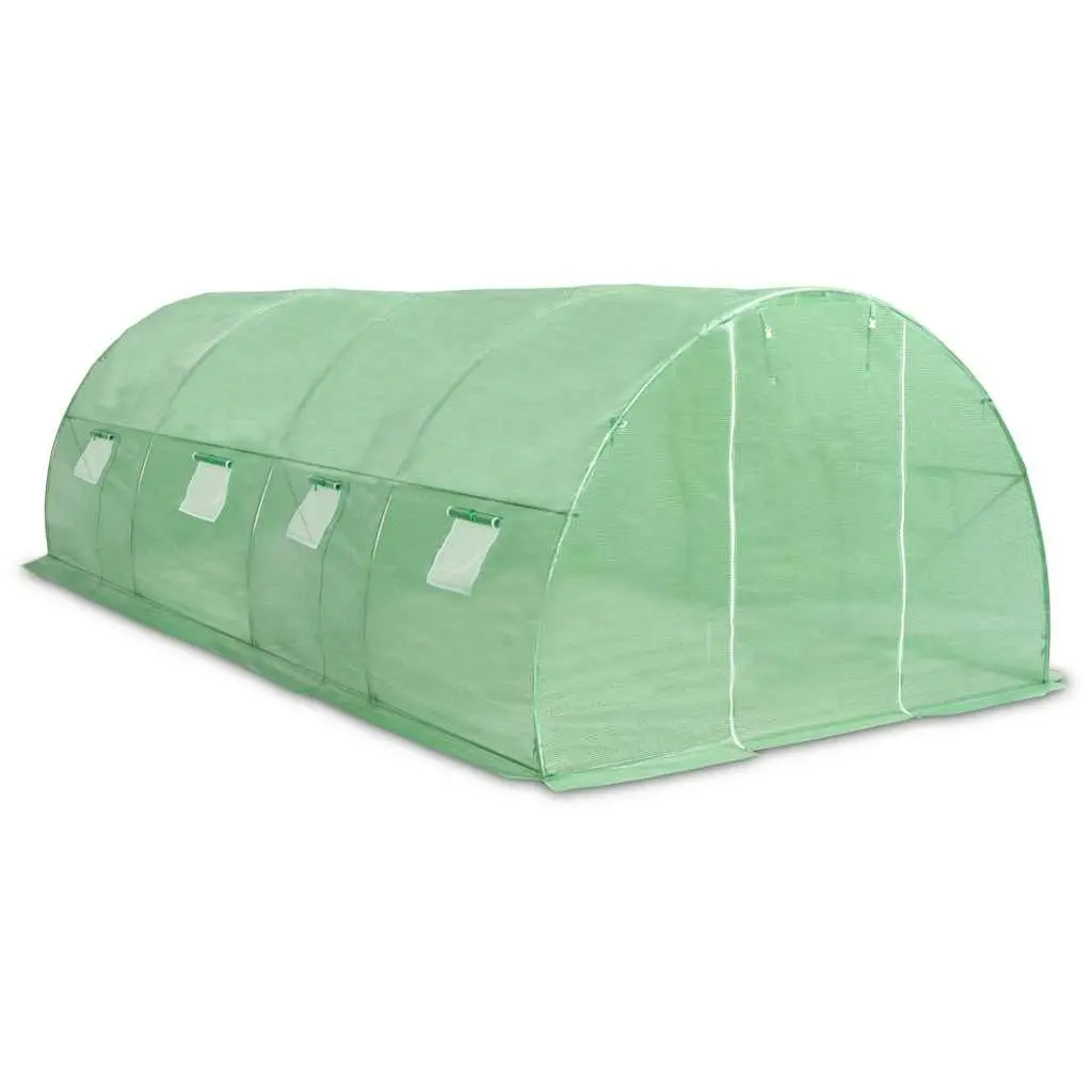 Greenhouse 18 m² Garden Plant House 600x300x200 cm Green with Ventilation Windows and Door