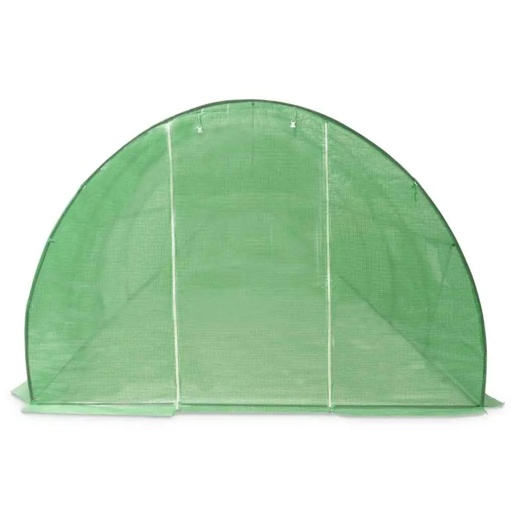Greenhouse 36 m² Garden Plant House Galvanised Steel Frame PE Mesh Green with Windows