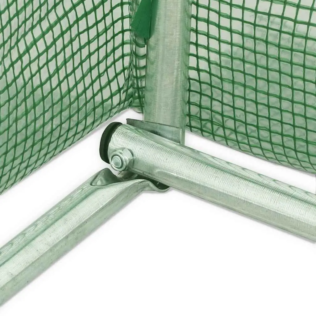 Greenhouse 36 m² Garden Plant House Galvanised Steel Frame PE Mesh Green with Windows
