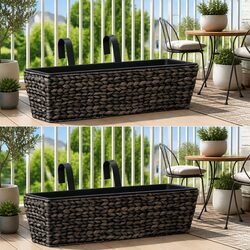 Water Hyacinth Planters 2 Pcs Brown Indoor Plant Pots Removable Containers Set