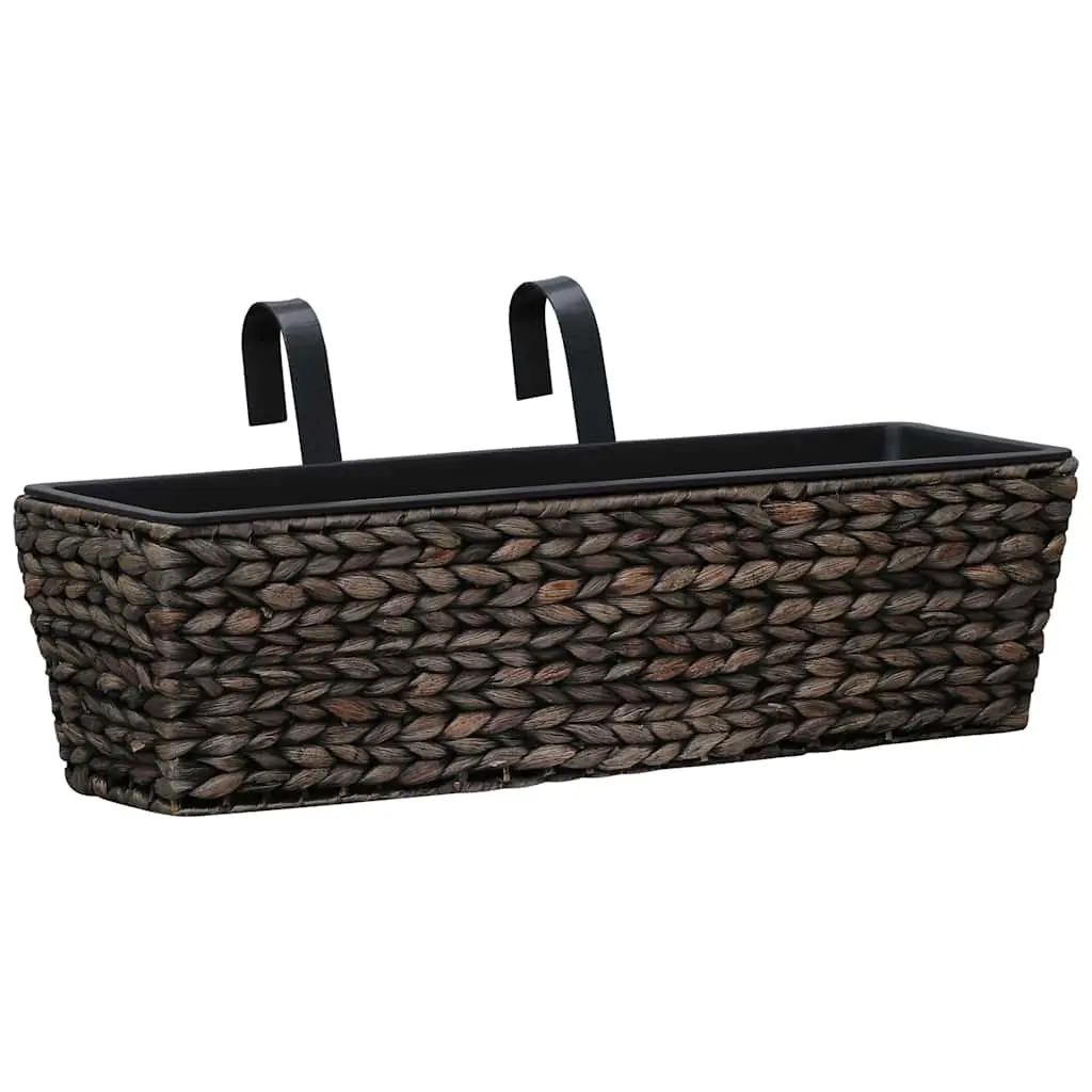 Water Hyacinth Planters Indoor Plant Pots Brown 2 Piece Removable Containers Set