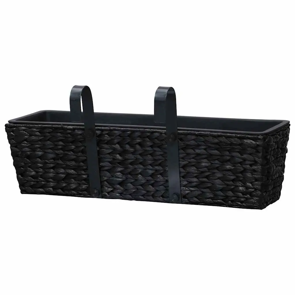 Water Hyacinth Planters Indoor Garden Pots Set of 2 Black Removable Pots