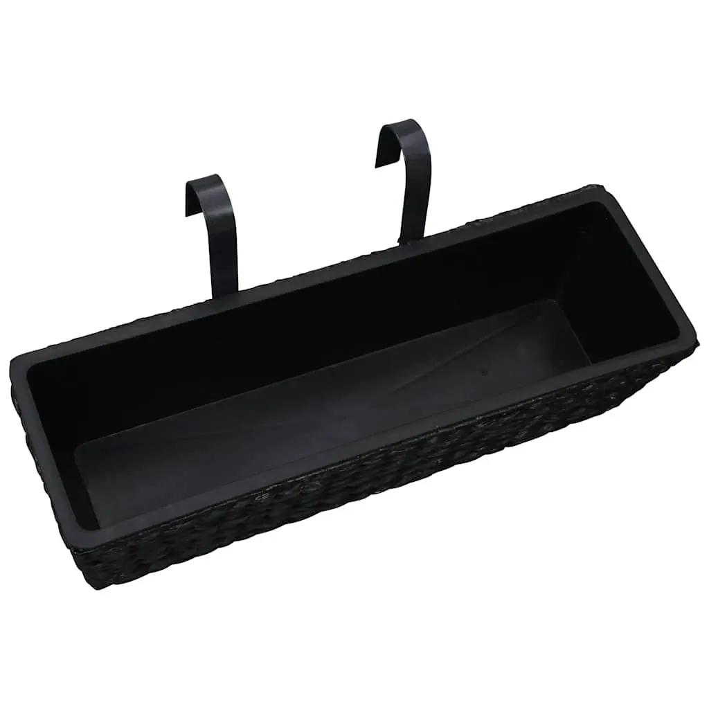 Water Hyacinth Planters Indoor Garden Pots Set of 2 Black Removable Pots