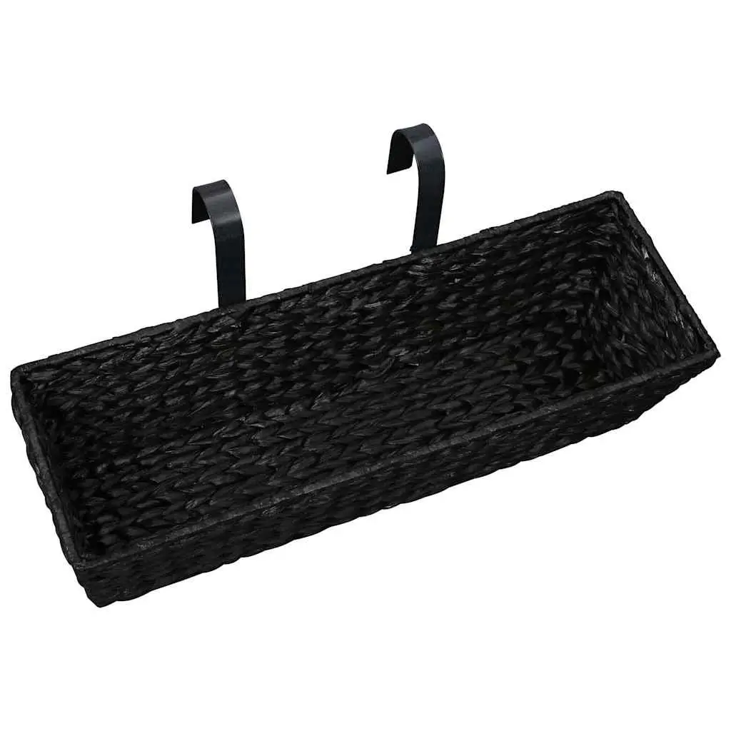 Water Hyacinth Planters Indoor Garden Pots Set of 2 Black Removable Pots
