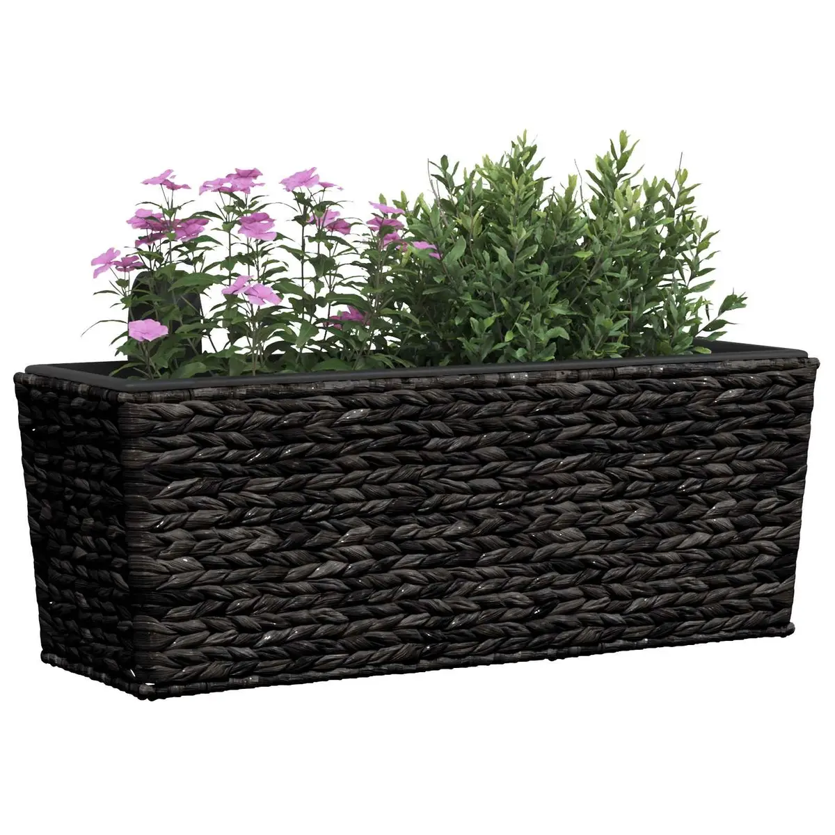 Water Hyacinth Planters Indoor Garden Pots Set of 2 Black Removable Pots