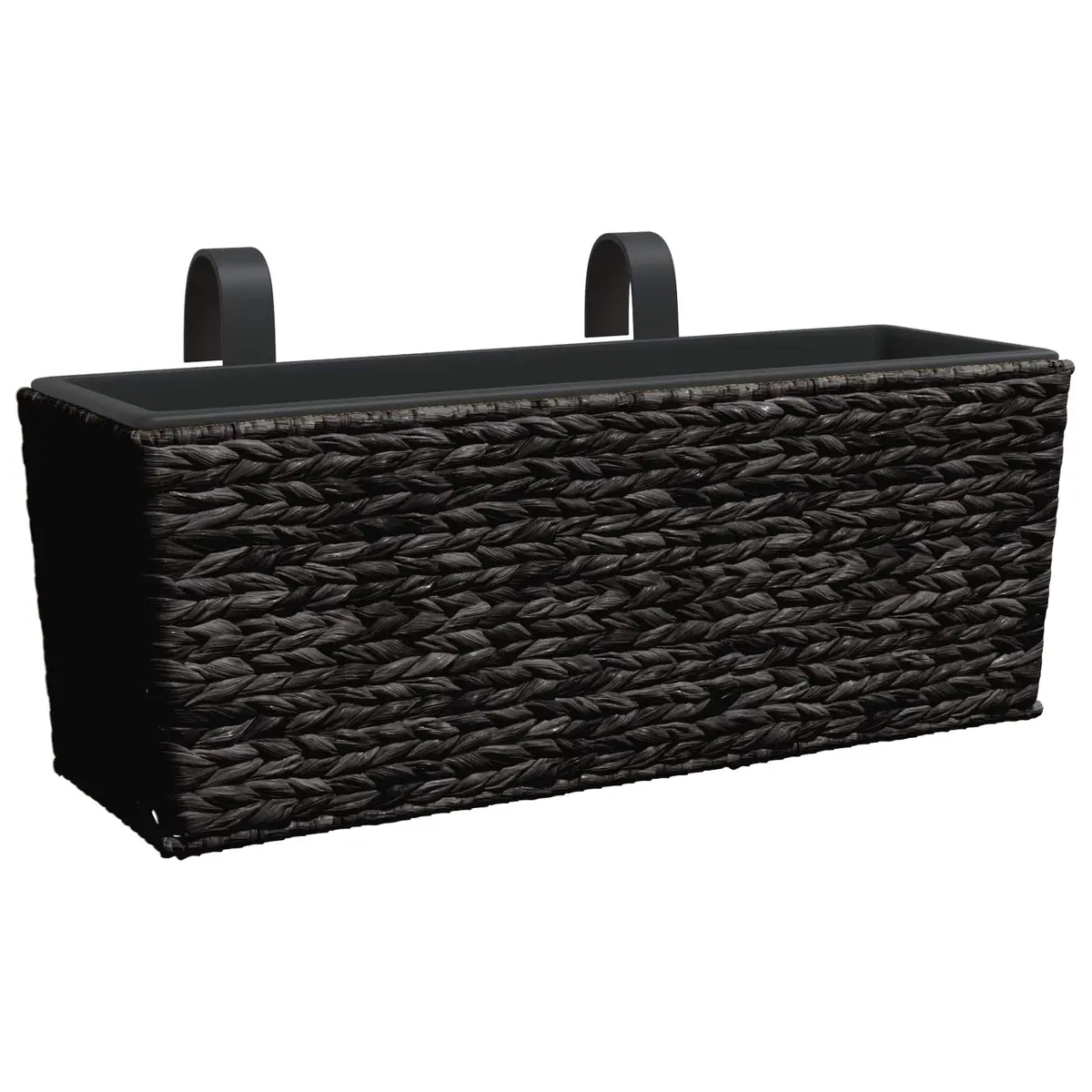 Water Hyacinth Planters Indoor Garden Pots Set of 2 Black Removable Pots