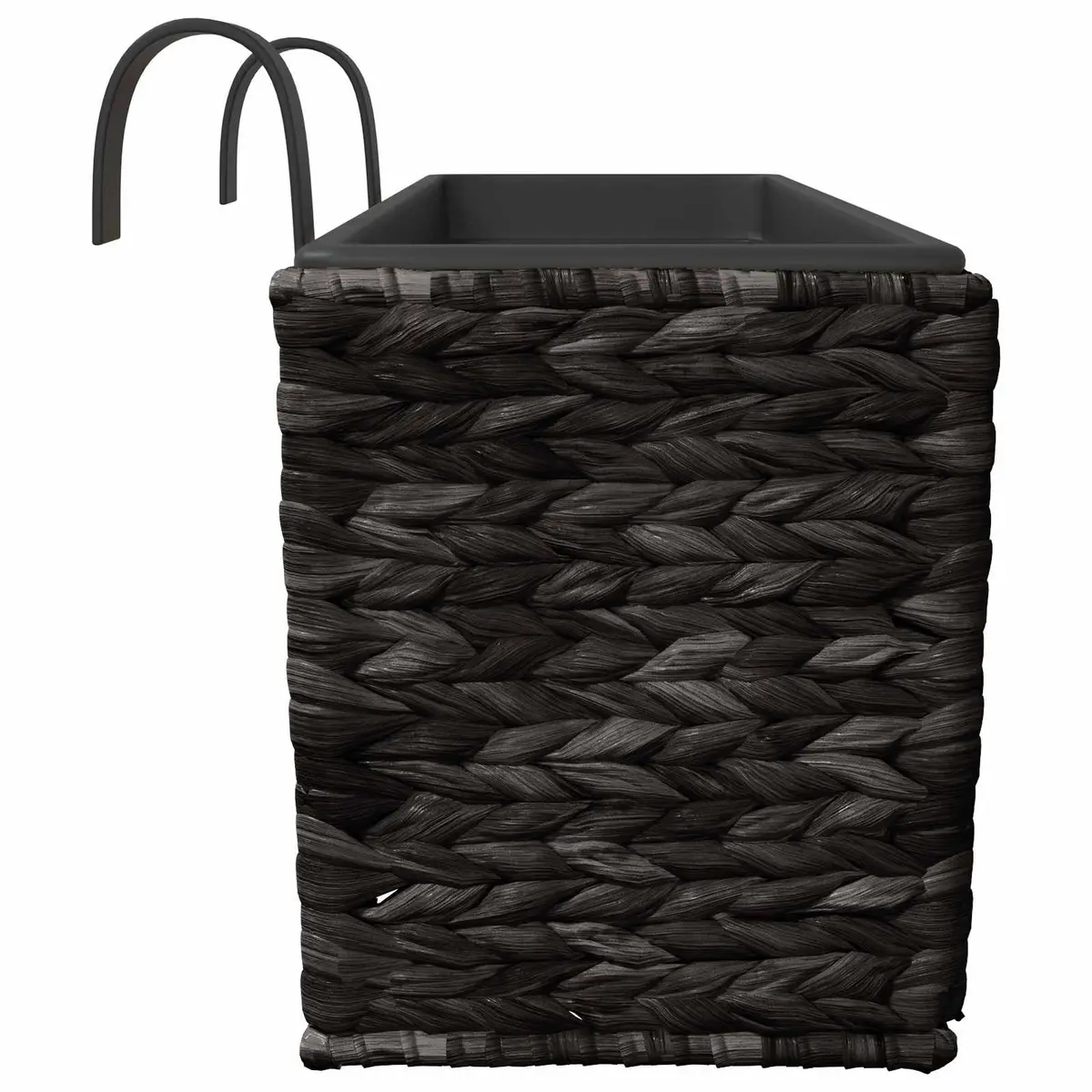 Water Hyacinth Planters Indoor Garden Pots Set of 2 Black Removable Pots