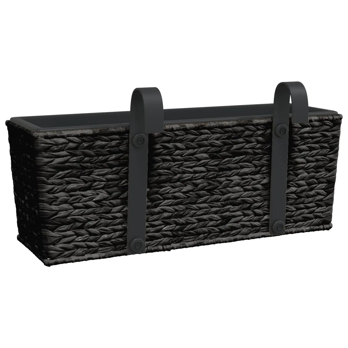 Water Hyacinth Planters Indoor Garden Pots Set of 2 Black Removable Pots