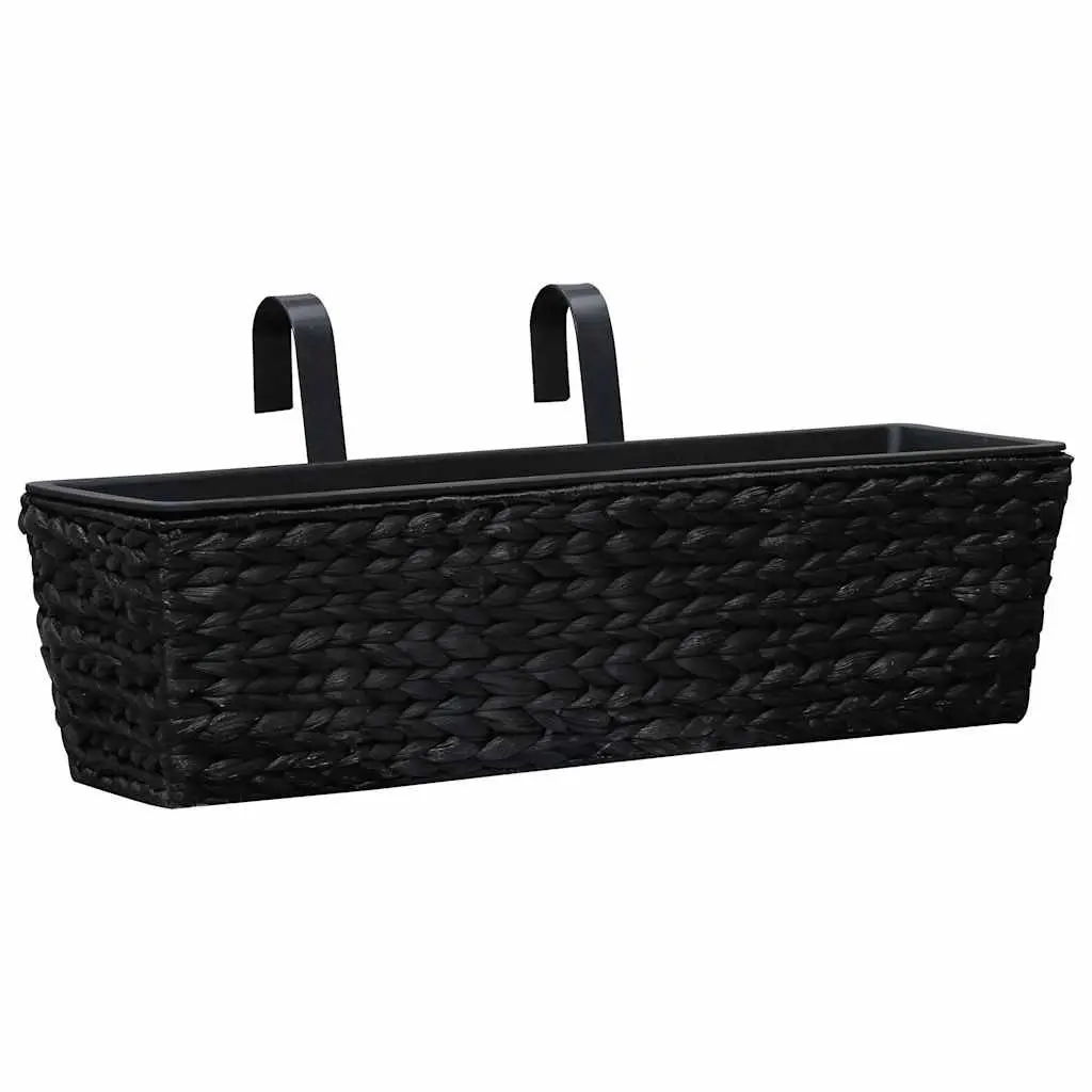 Water Hyacinth Planters Indoor Garden Pots Set of 2 Black Removable Pots