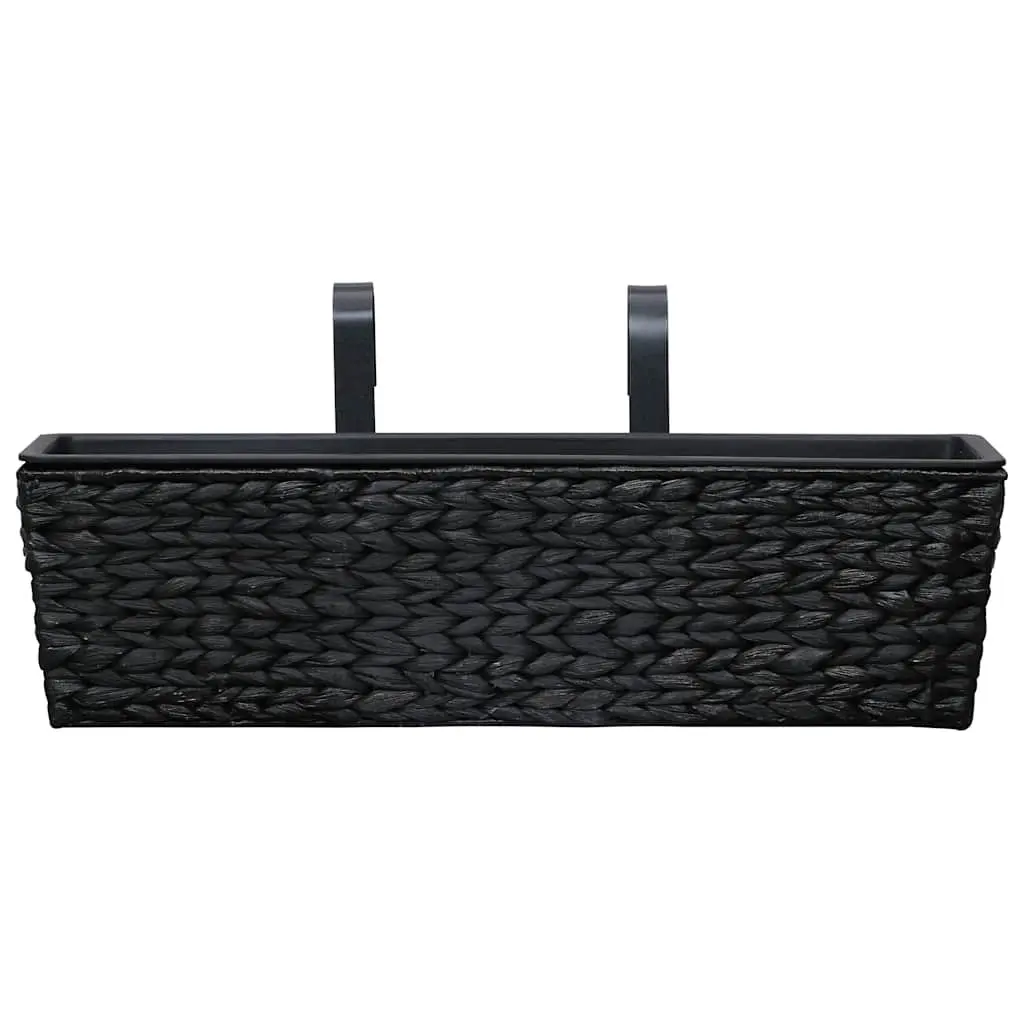 Water Hyacinth Planters Indoor Garden Pots Set of 2 Black Removable Pots
