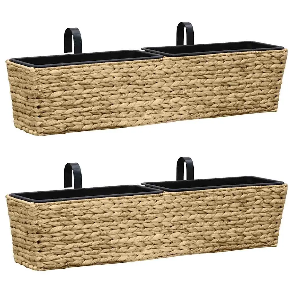 Water Hyacinth Planters Indoor Garden Pots Brown 2 Piece Set