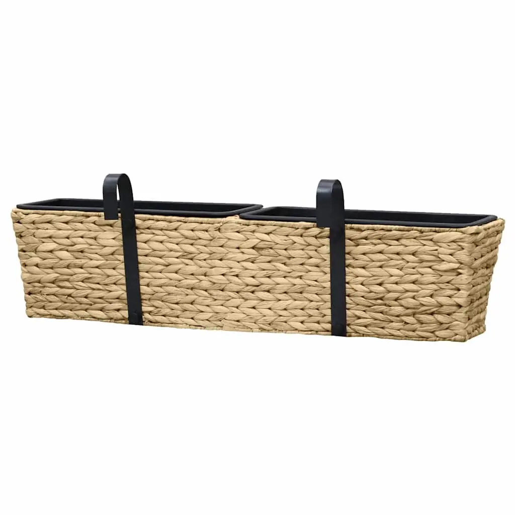 Water Hyacinth Planters Indoor Garden Pots Brown 2 Piece Set