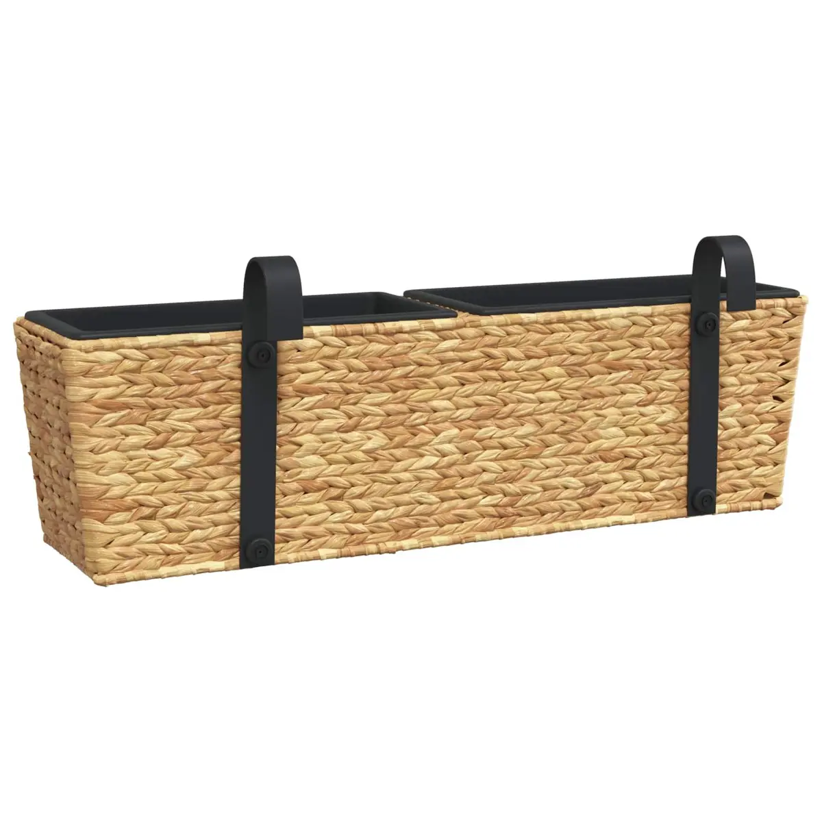 Water Hyacinth Planters Indoor Garden Pots Brown 2 Piece Set