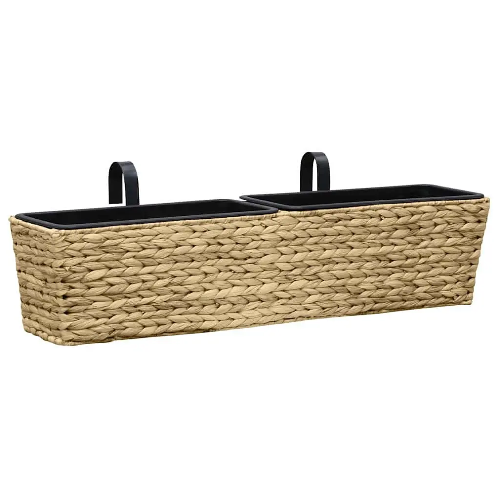 Water Hyacinth Planters Indoor Garden Pots Brown 2 Piece Set