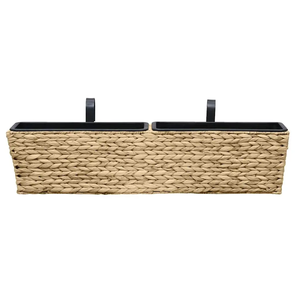 Water Hyacinth Planters Indoor Garden Pots Brown 2 Piece Set