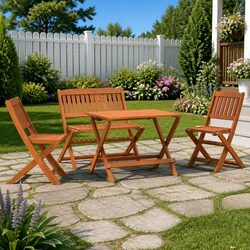 Reliable 4-Piece Kids Dining Set for Outdoor Use